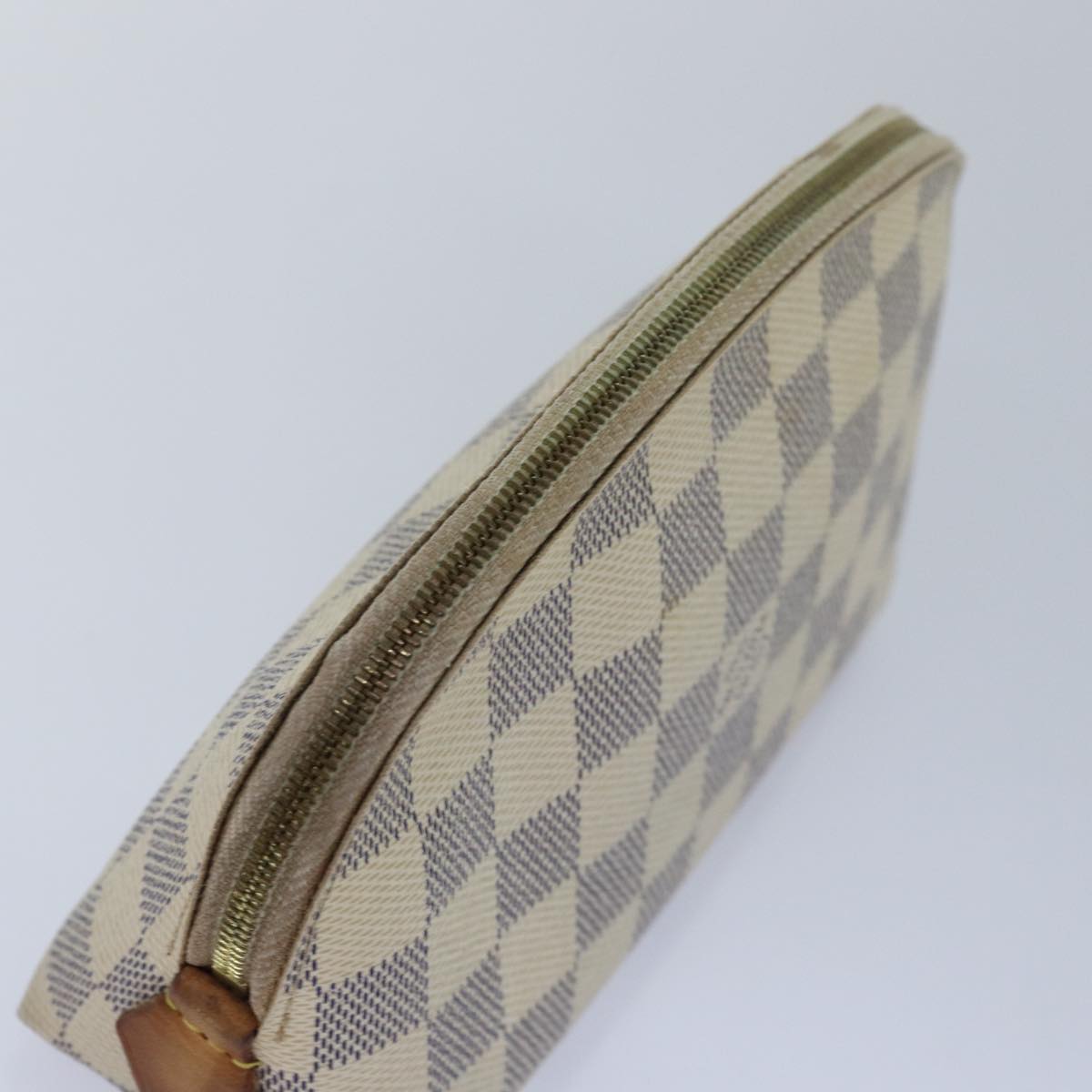 LOUIS VUITTON Damier Azur Pochette Cosmetic PM Pouch N60024 LV 82598