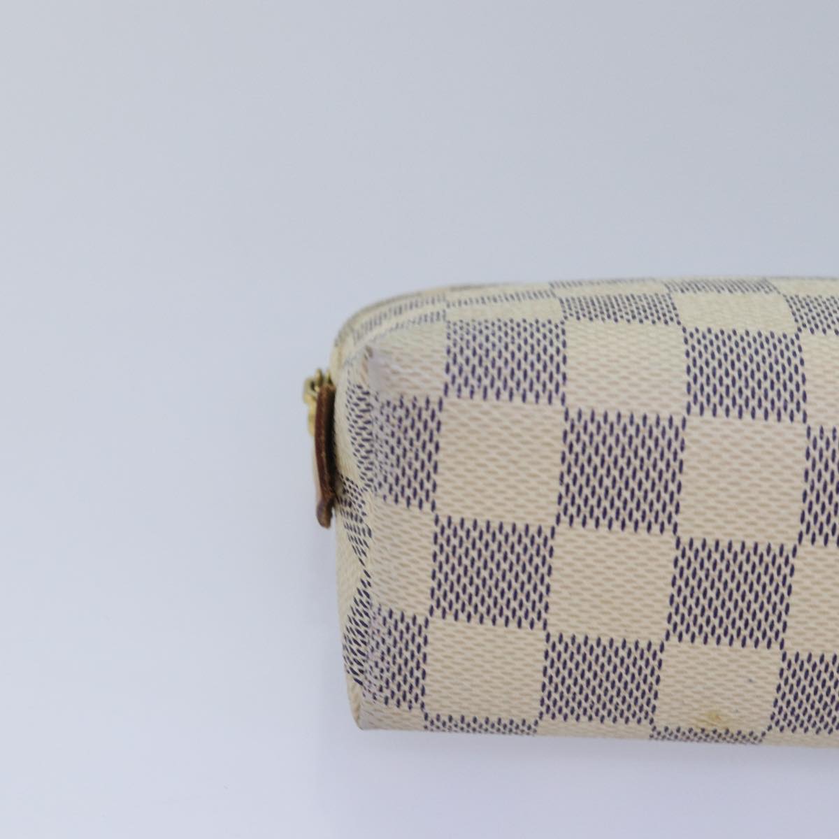 LOUIS VUITTON Damier Azur Pochette Cosmetic PM Pouch N60024 LV 82598