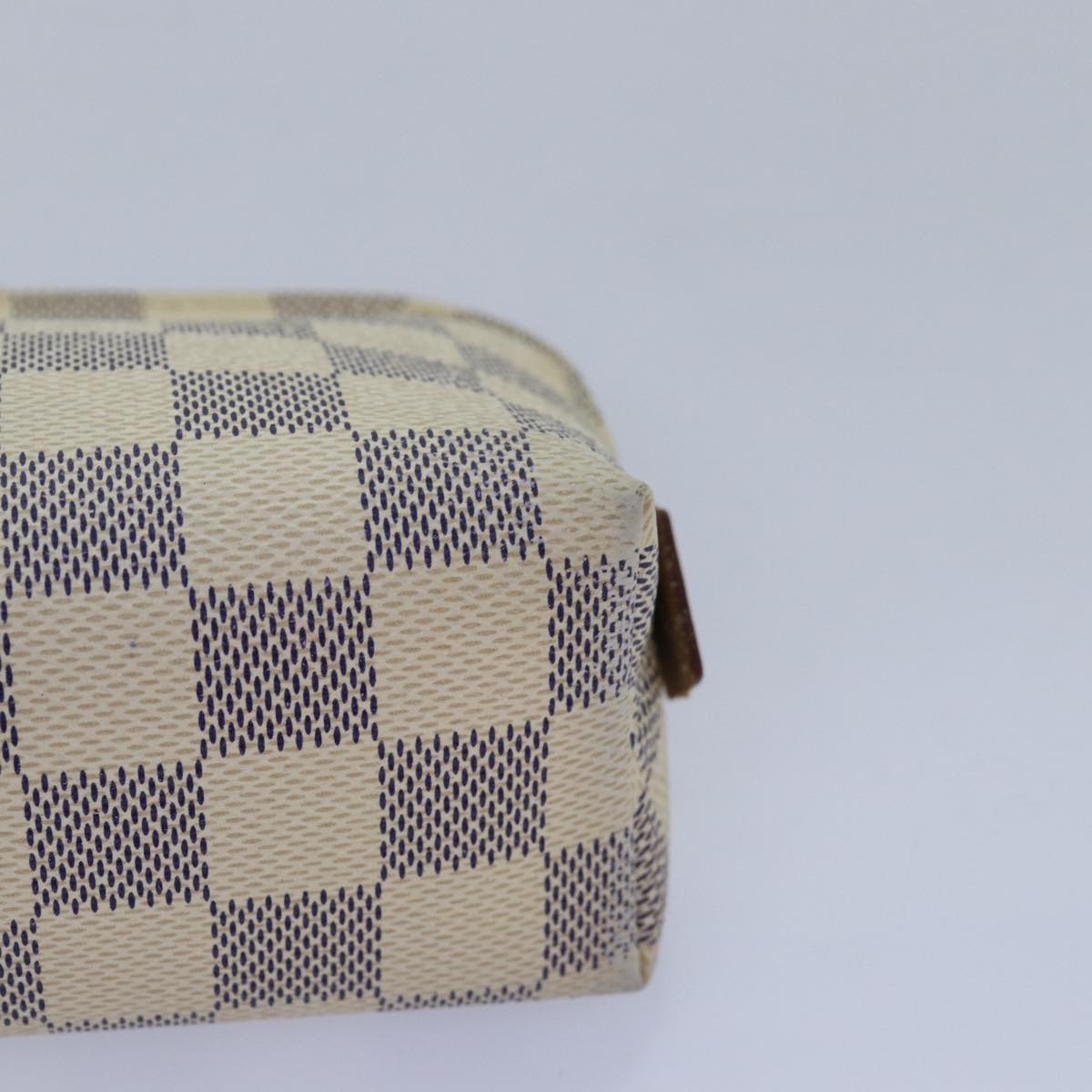 LOUIS VUITTON Damier Azur Pochette Cosmetic PM Pouch N60024 LV 82598