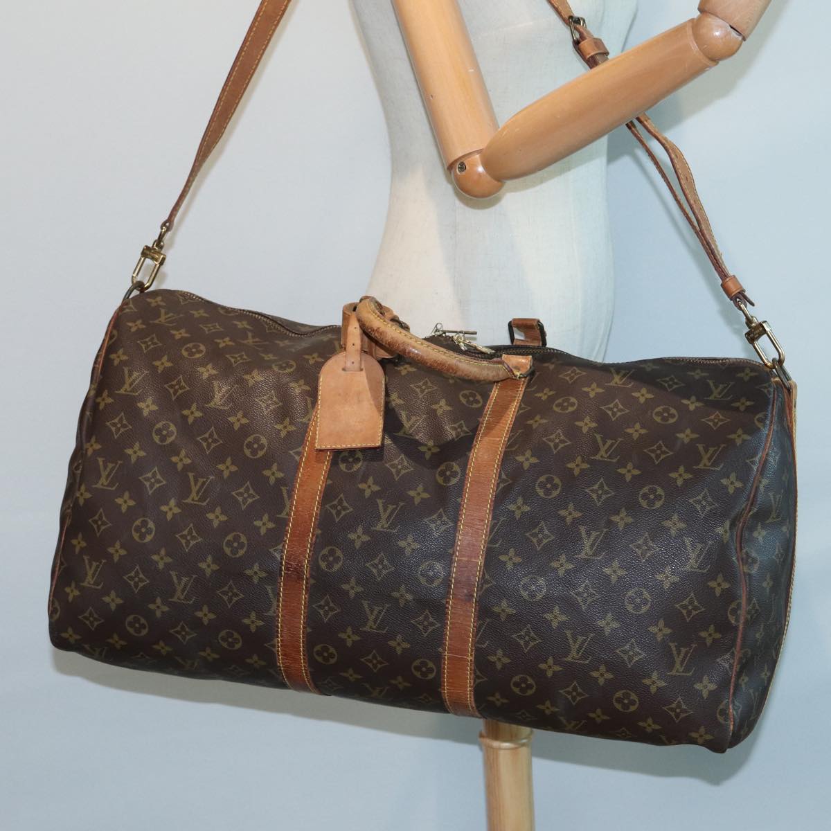 LOUIS VUITTON Monogram Keepall Bandouliere 55 Boston Bag M41414 LV 82643