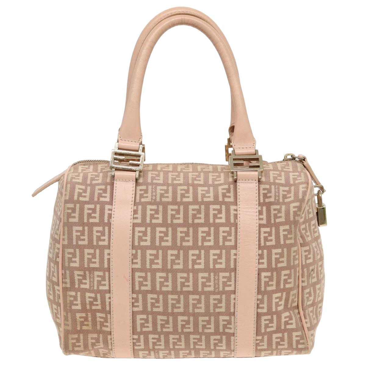 Luxury Fendi Zucchino Canvas Mini Boston Bag Pink82685
