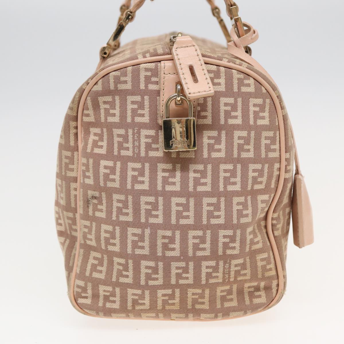 Luxury Fendi Zucchino Canvas Mini Boston Bag Pink82685