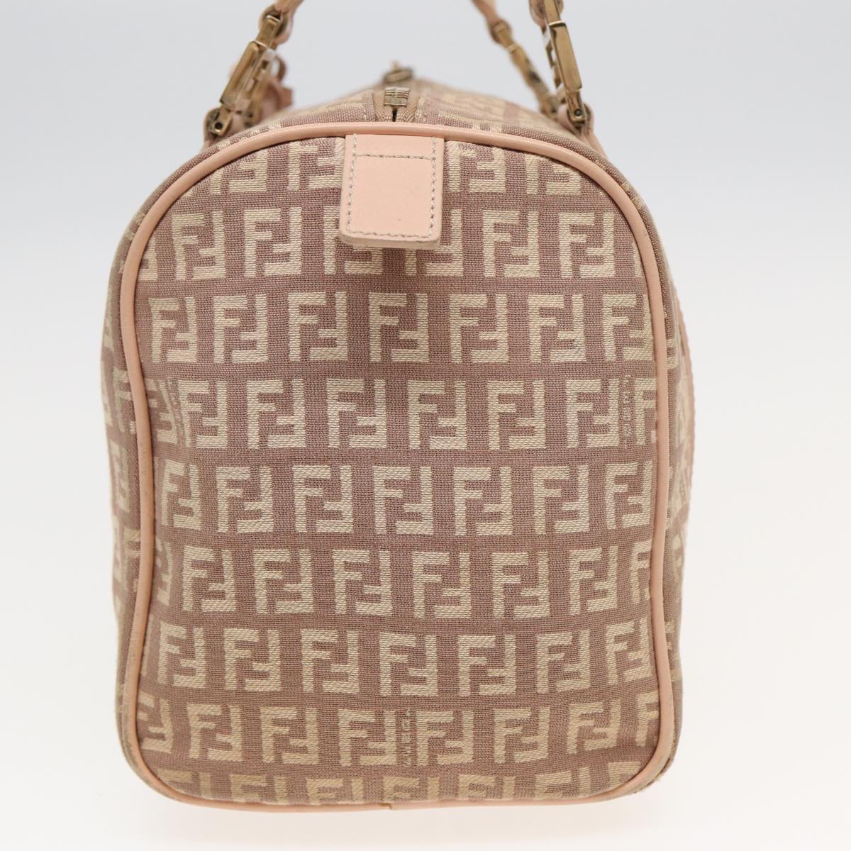 Luxury Fendi Zucchino Canvas Mini Boston Bag Pink82685