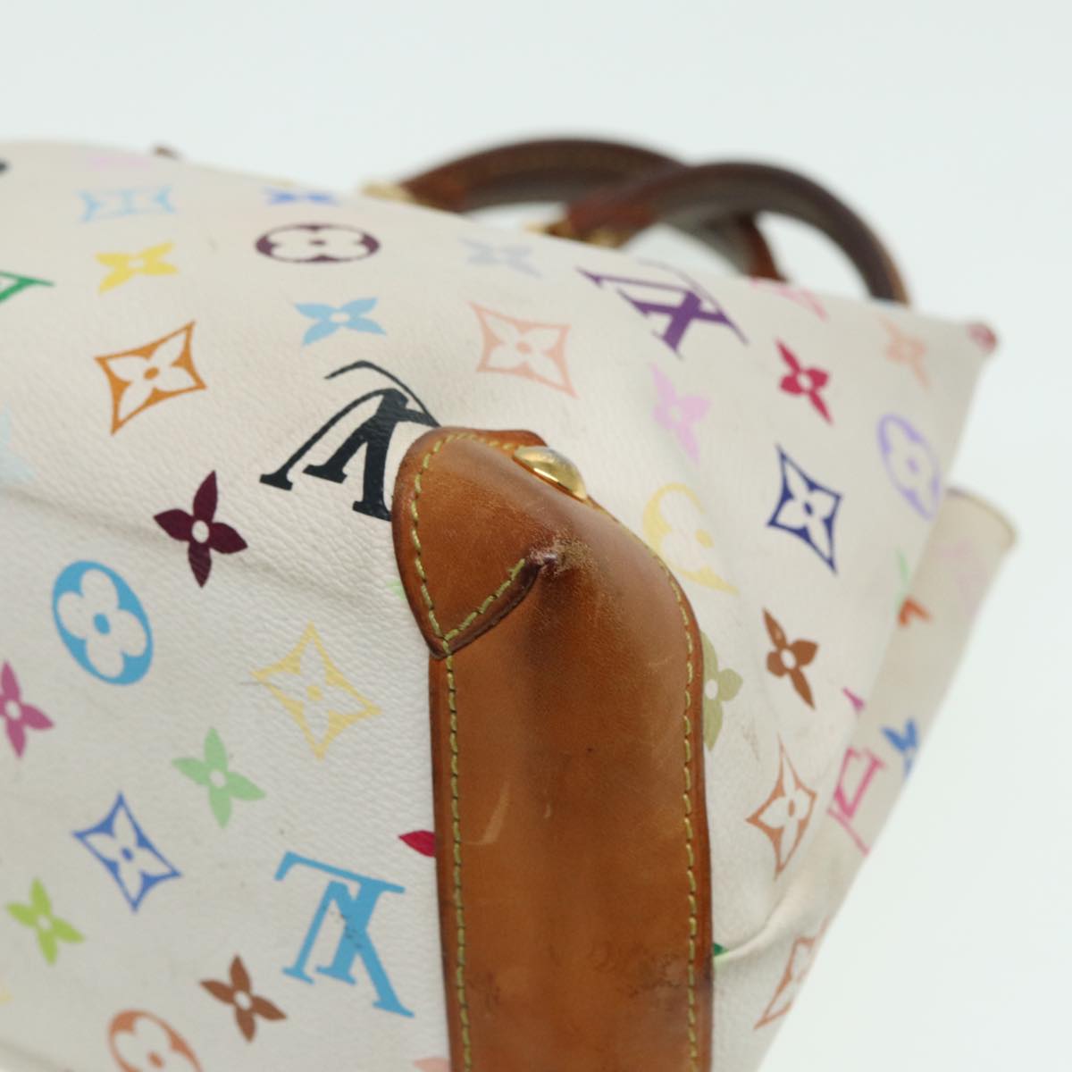 LOUIS VUITTON Monogram Multicolor Audra Hand Bag White M40047 LV 82741