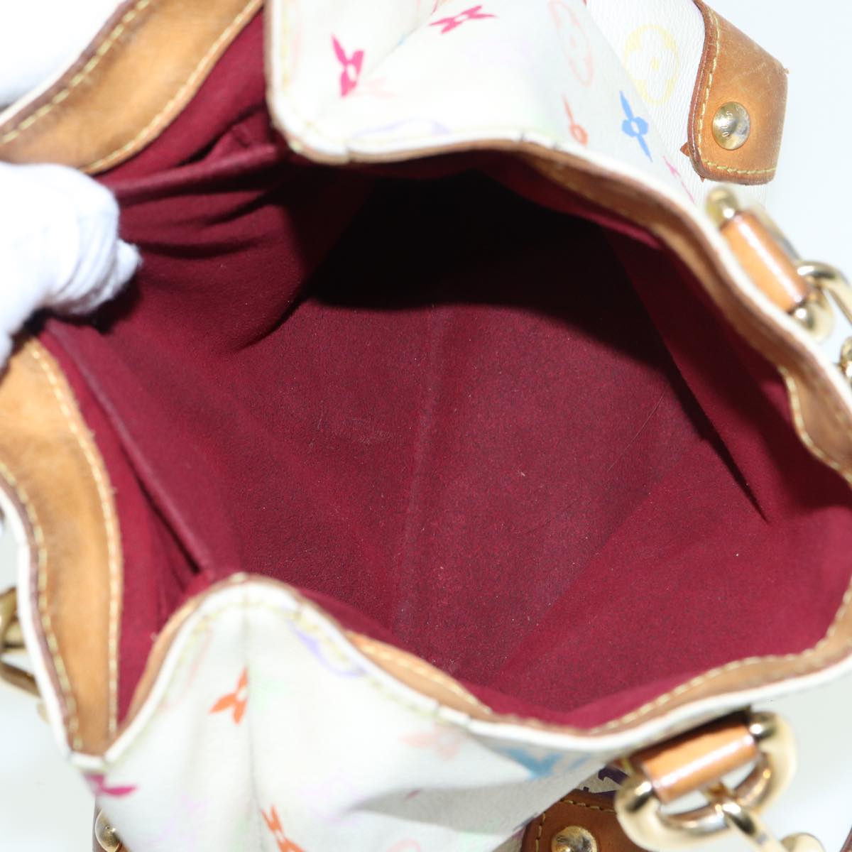 LOUIS VUITTON Monogram Multicolor Audra Hand Bag White M40047 LV 82741