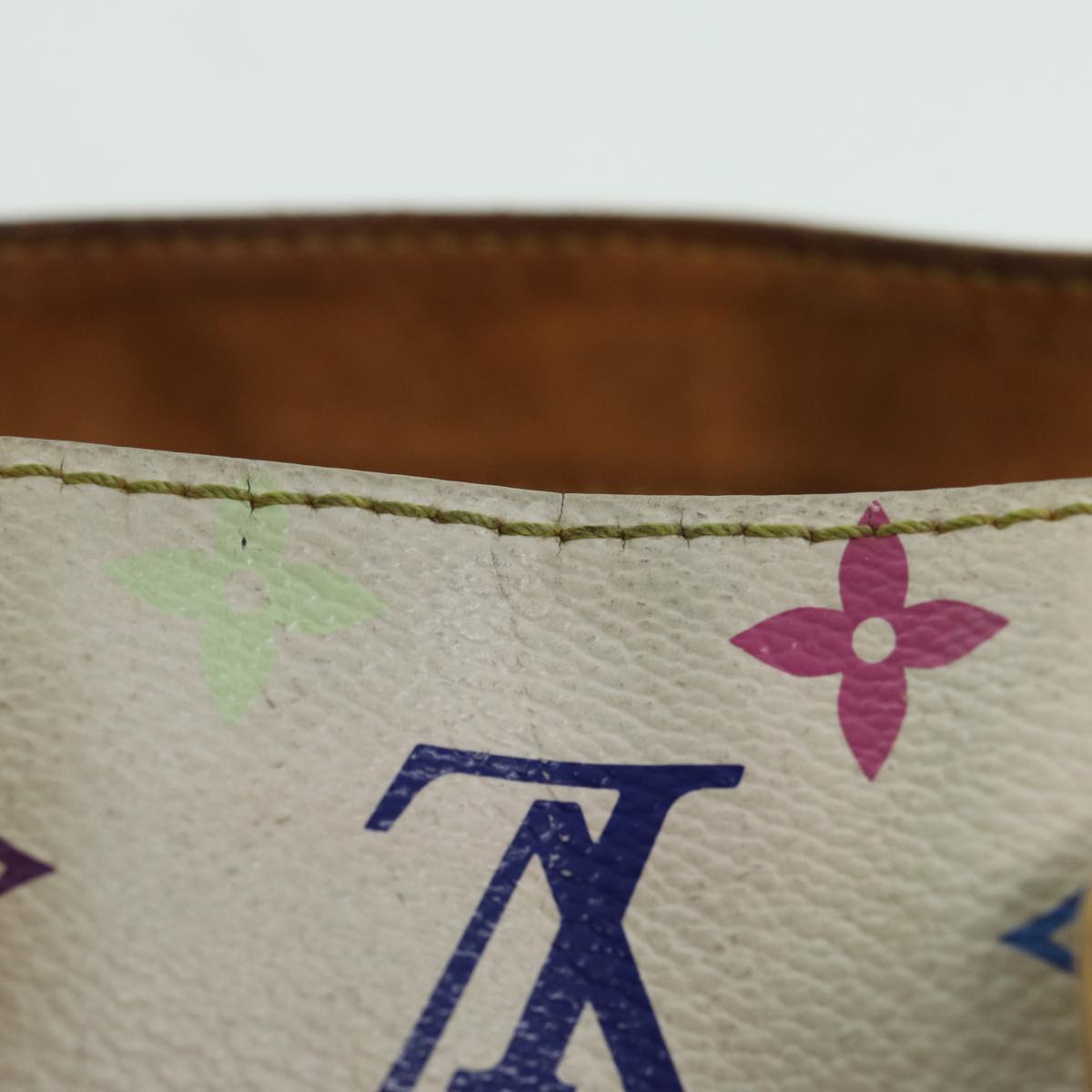 LOUIS VUITTON Monogram Multicolor Audra Hand Bag White M40047 LV 82741