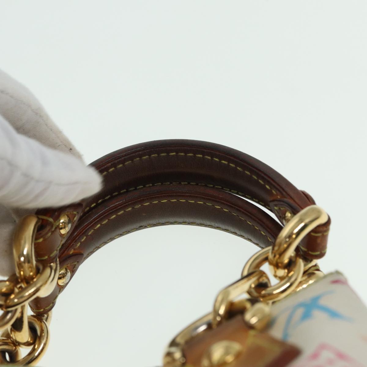 LOUIS VUITTON Monogram Multicolor Audra Hand Bag White M40047 LV 82741