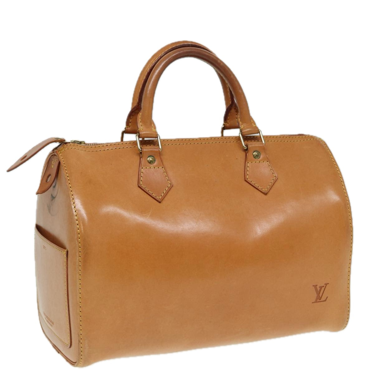 LOUIS VUITTON Nomad leather Speedy 30 Hand Bag Beige M85392 LV 82758