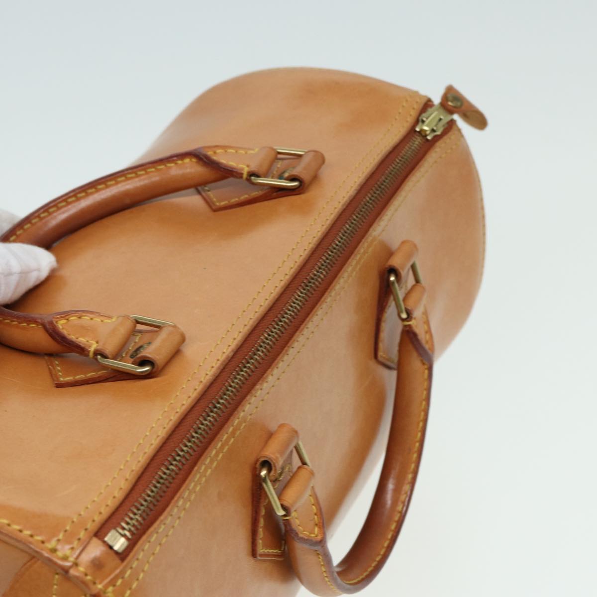 LOUIS VUITTON Nomad leather Speedy 30 Hand Bag Beige M85392 LV 82758