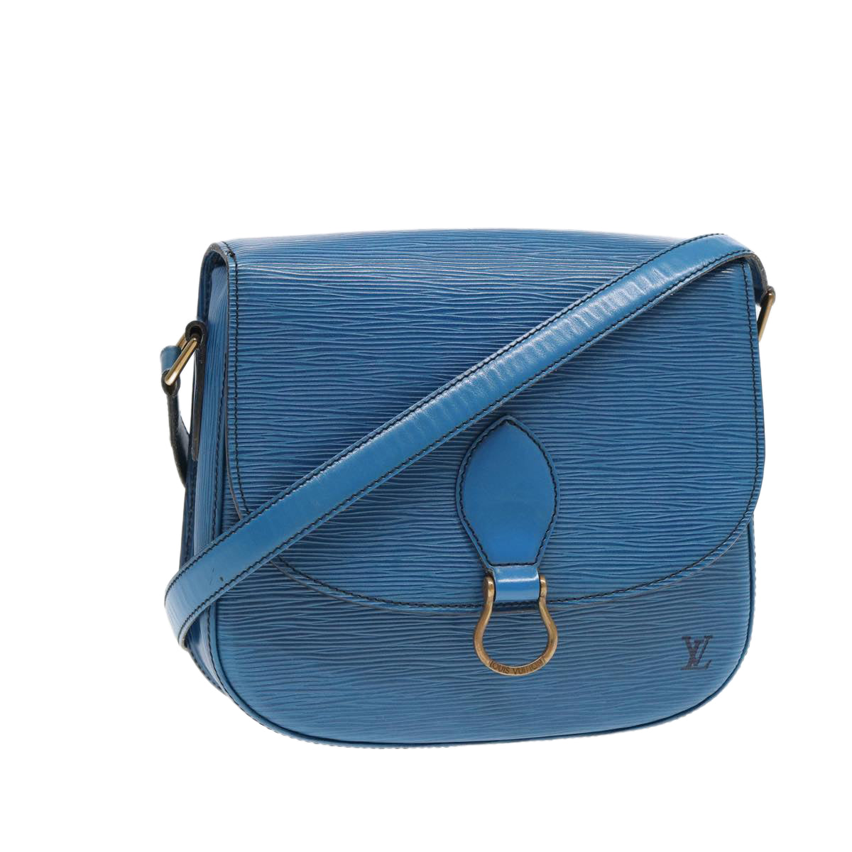 LOUIS VUITTON Epi Saint Cloud GM Shoulder Bag Toledo Blue M52195 LV 82761
