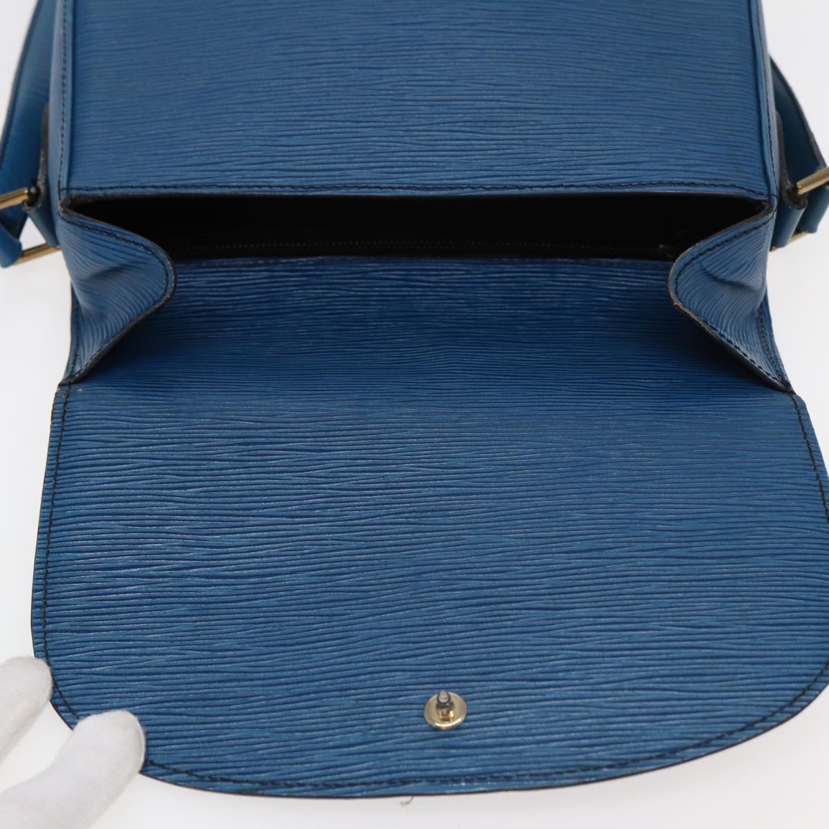 LOUIS VUITTON Epi Saint Cloud GM Shoulder Bag Toledo Blue M52195 LV 82761