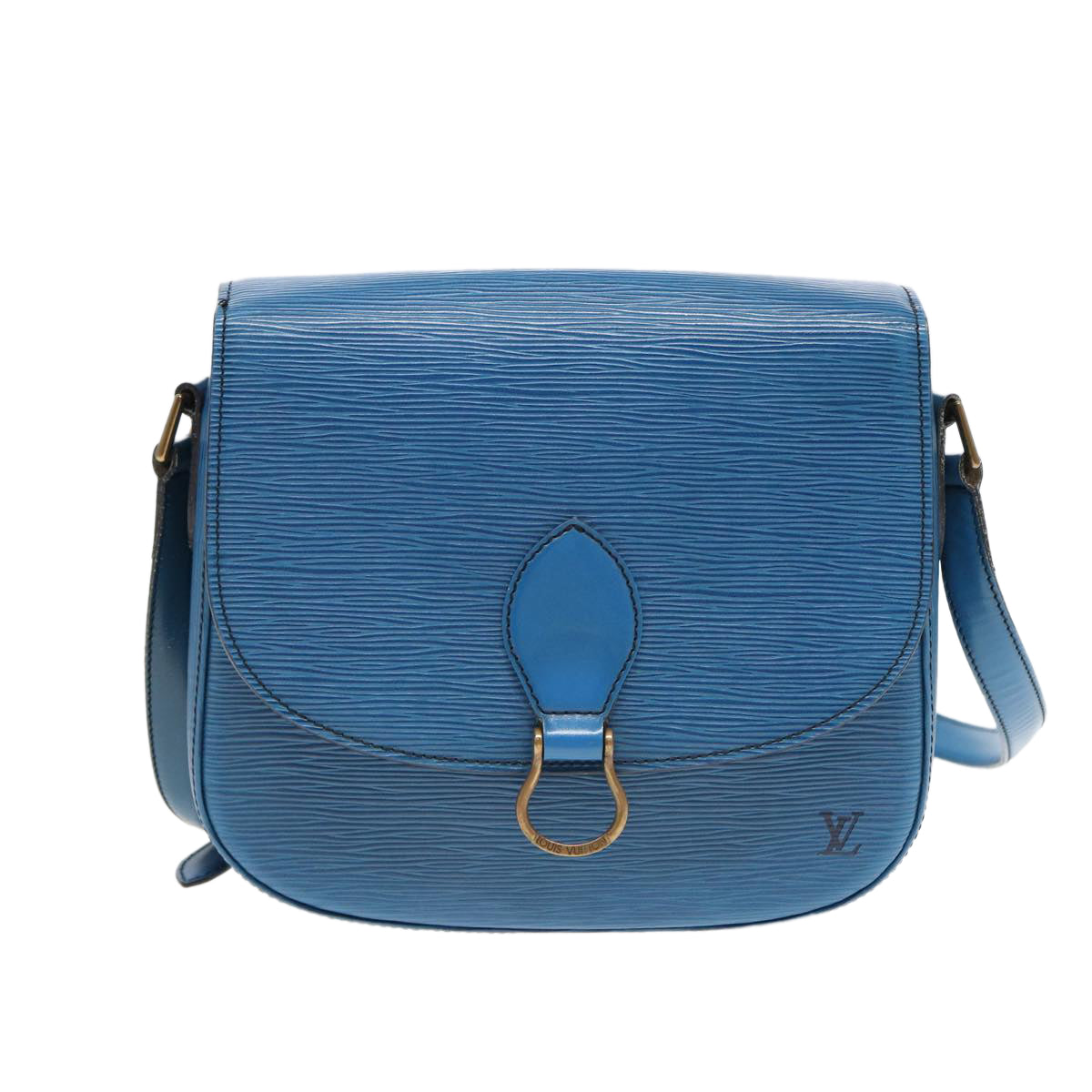 LOUIS VUITTON Epi Saint Cloud GM Shoulder Bag Toledo Blue M52195 LV 82761