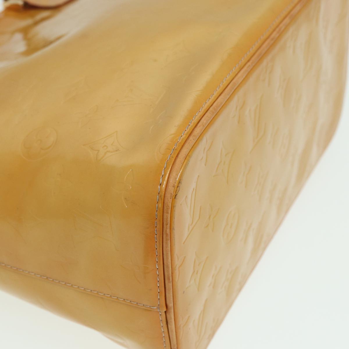 LOUIS VUITTON Monogram Vernis Houston Hand Bag Beige M91004 LV 82767