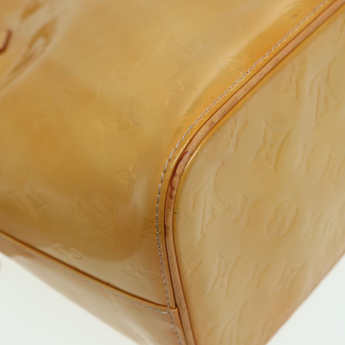 LOUIS VUITTON Monogram Vernis Houston Hand Bag Beige M91004 LV 82767