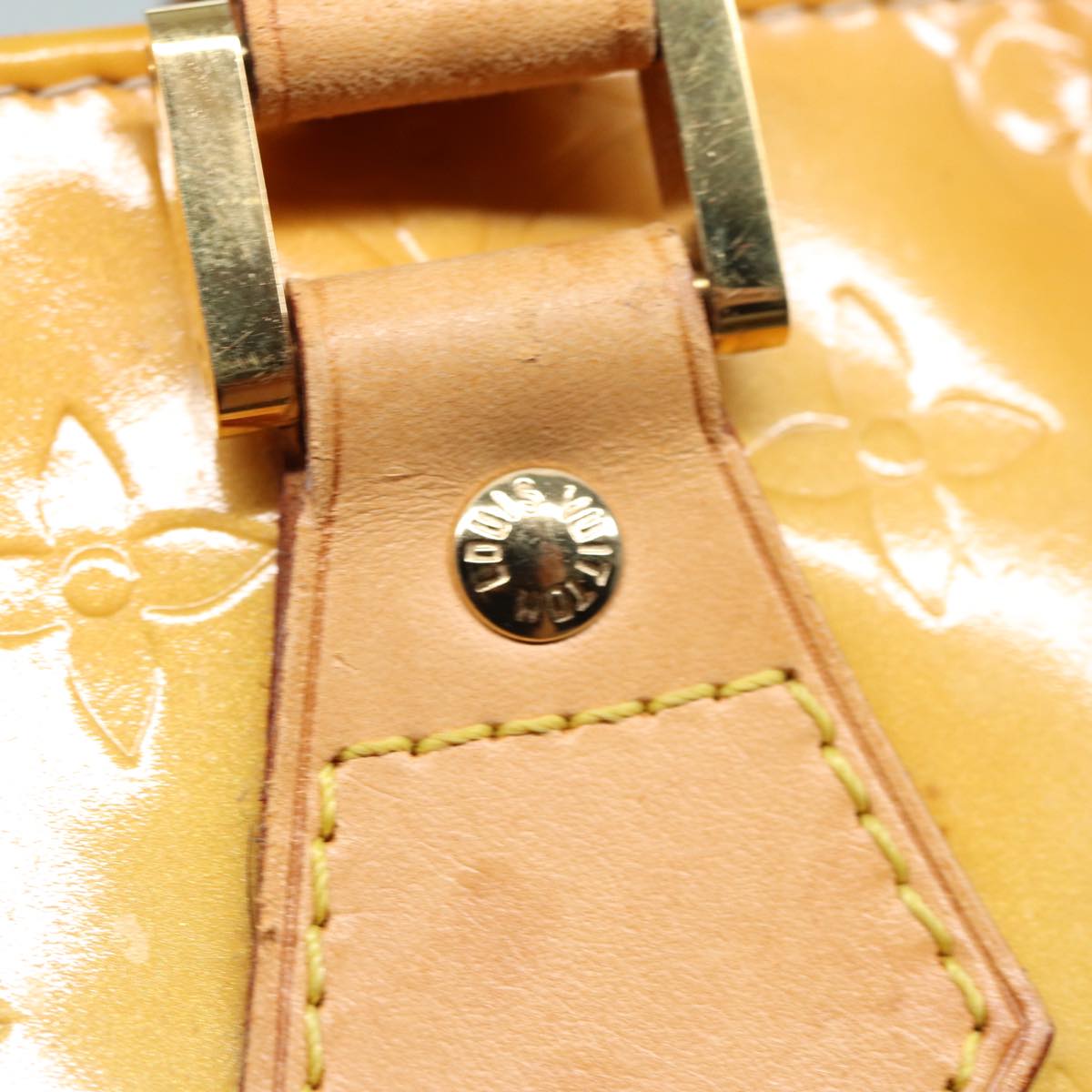 LOUIS VUITTON Monogram Vernis Houston Hand Bag Beige M91004 LV 82767