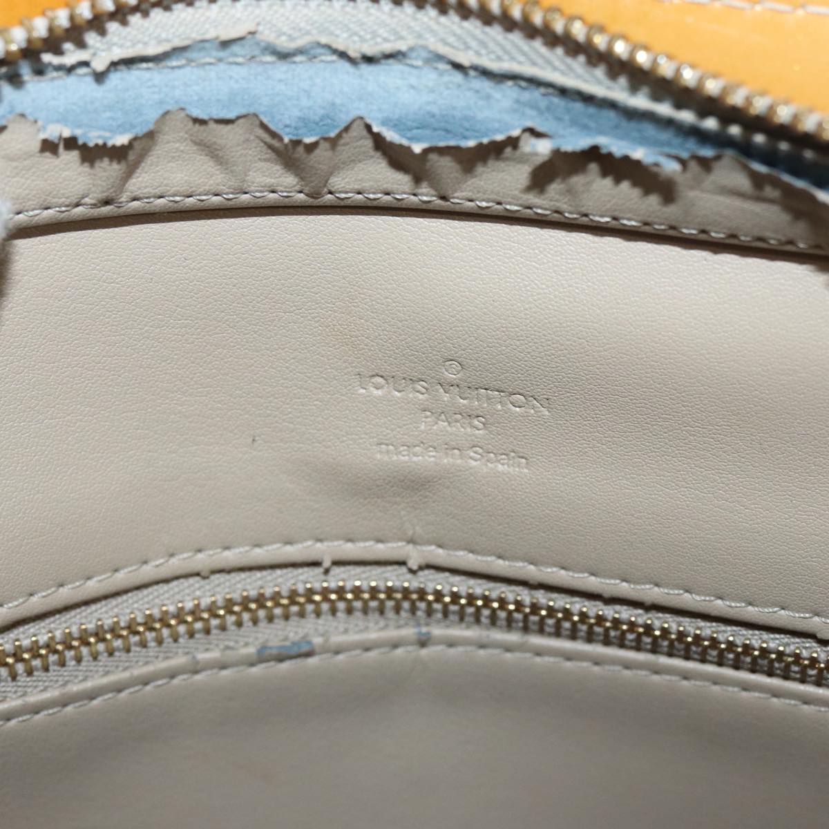 LOUIS VUITTON Monogram Vernis Houston Hand Bag Beige M91004 LV 82767