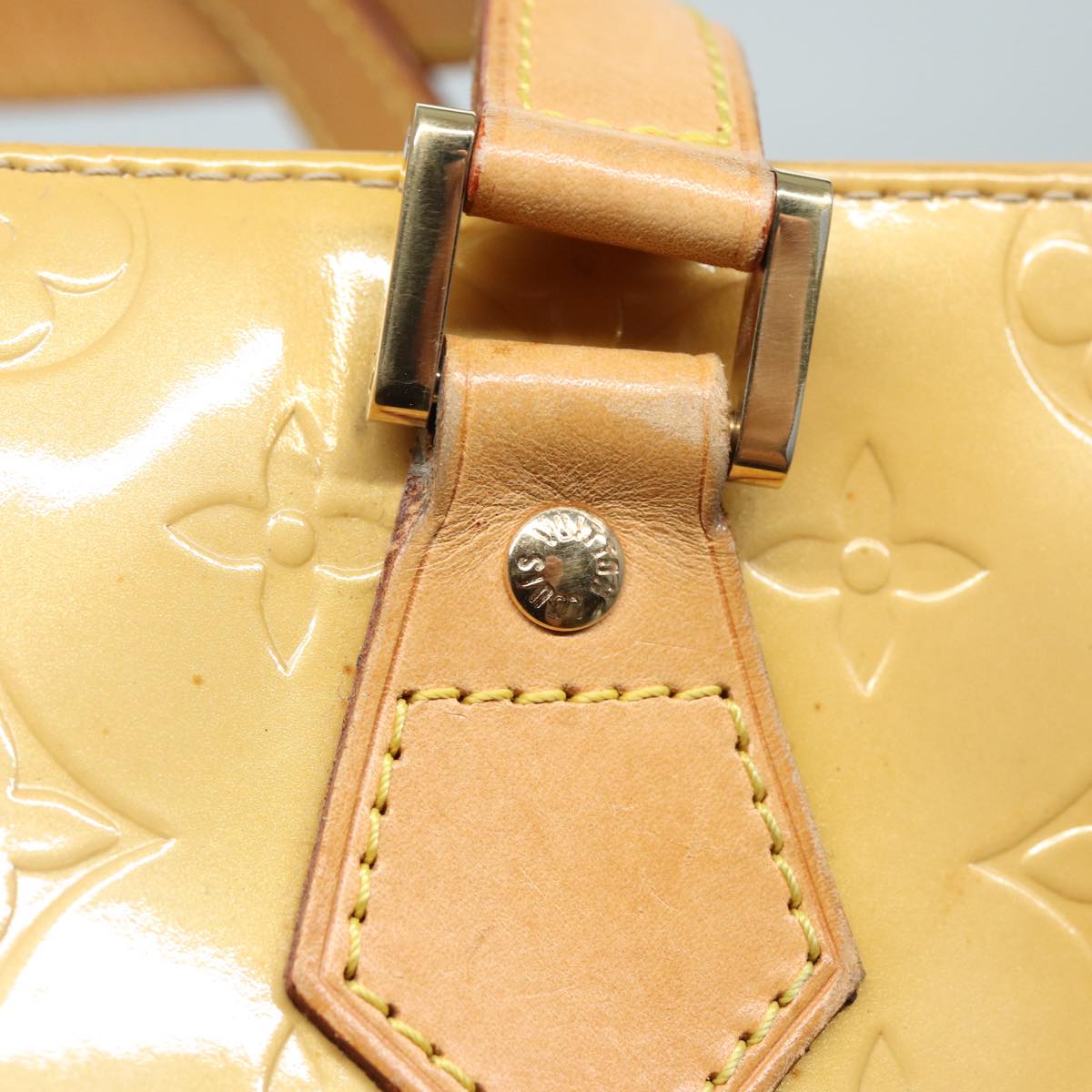 LOUIS VUITTON Monogram Vernis Houston Hand Bag Noisette M91340 LV 82768