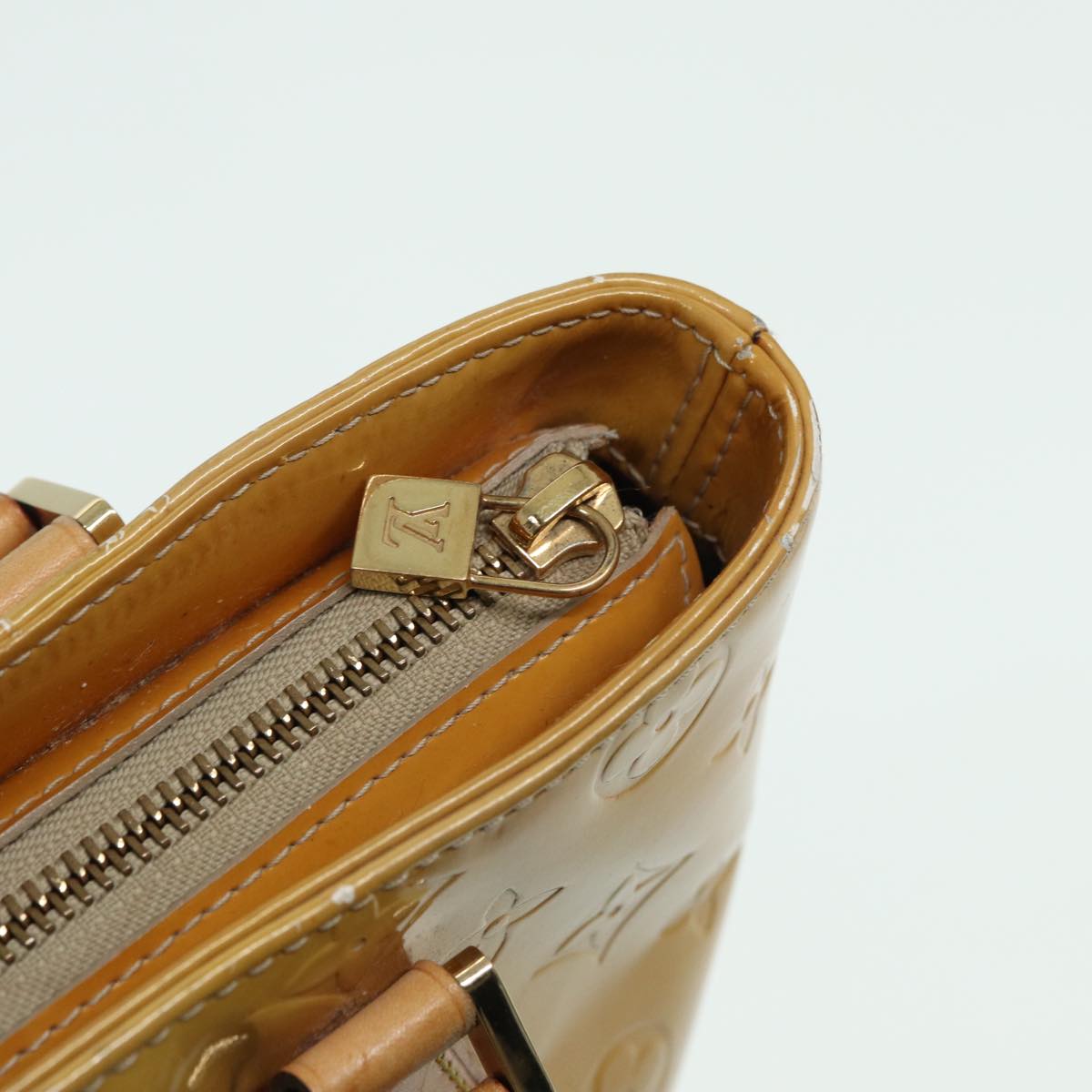 LOUIS VUITTON Monogram Vernis Houston Hand Bag Noisette M91340 LV 82768