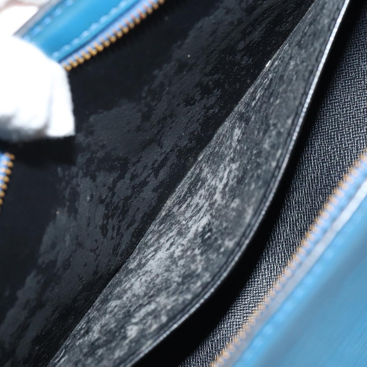 LOUIS VUITTON Epi Sac Triangle Hand Bag Blue M52095 LV 82780