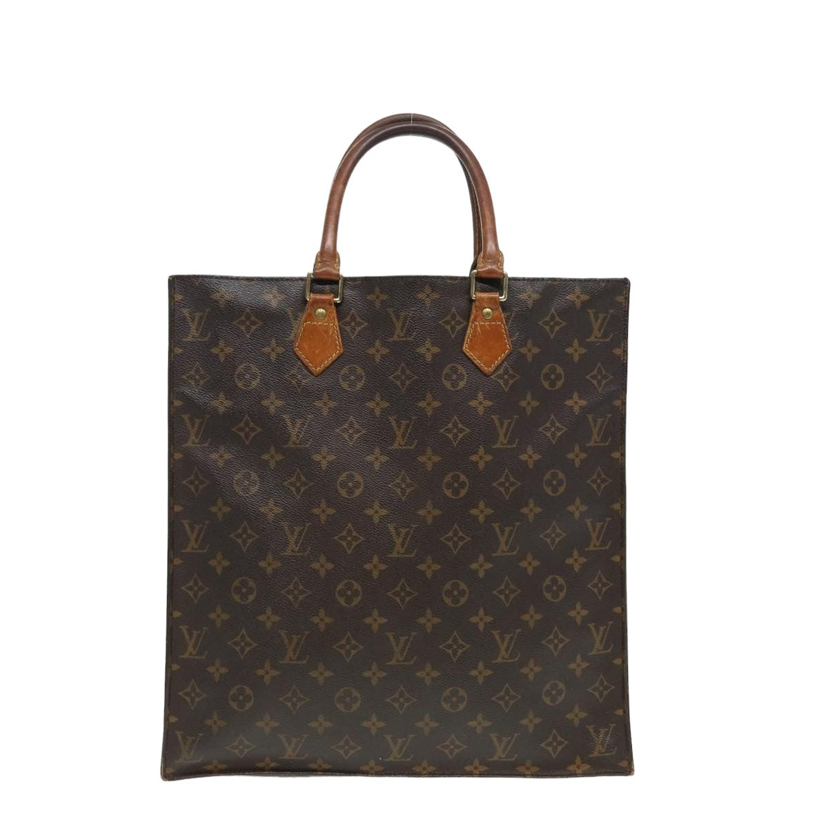LOUIS VUITTON Monogram Sac Plat Hand Bag M51140 LV 82794