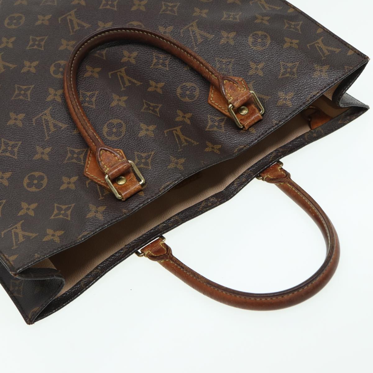 LOUIS VUITTON Monogram Sac Plat Hand Bag M51140 LV 82794