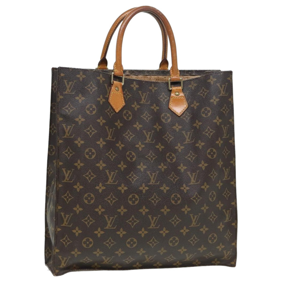 LOUIS VUITTON Monogram Sac Plat Hand Bag M51140 LV 82808