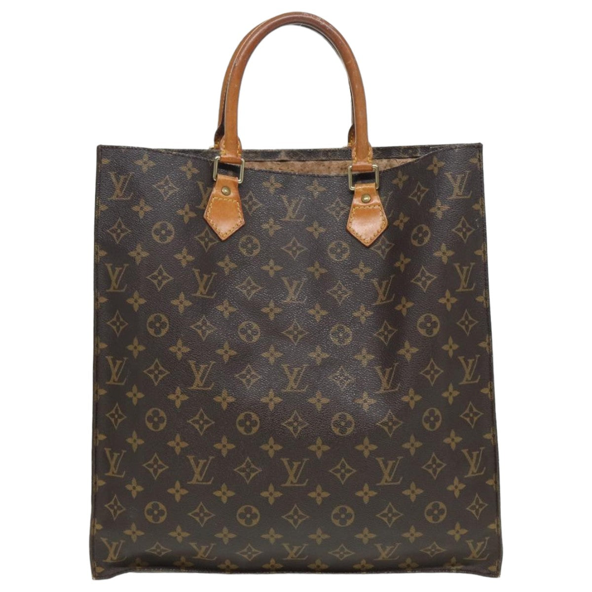 LOUIS VUITTON Monogram Sac Plat Hand Bag M51140 LV 82808