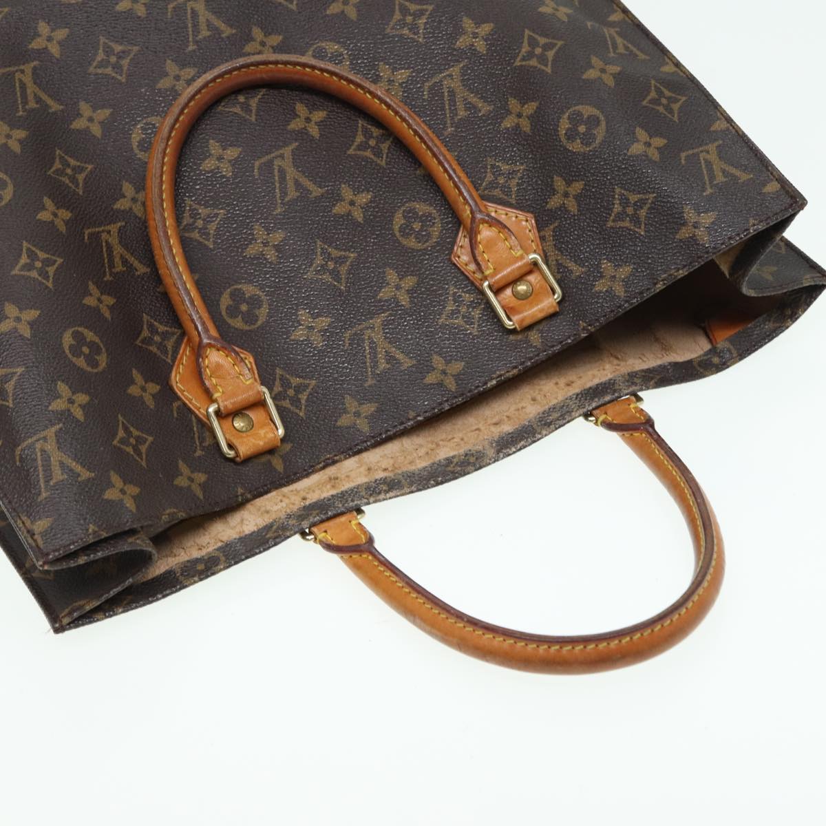 LOUIS VUITTON Monogram Sac Plat Hand Bag M51140 LV 82808