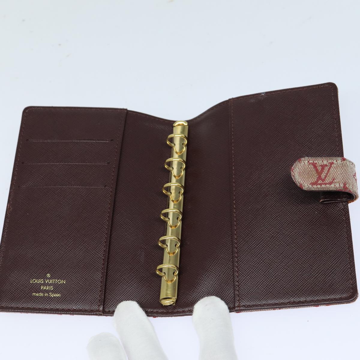 LOUIS VUITTON Monogram Mini Agenda PM Day Planner Cover Red R20912 LV 82855