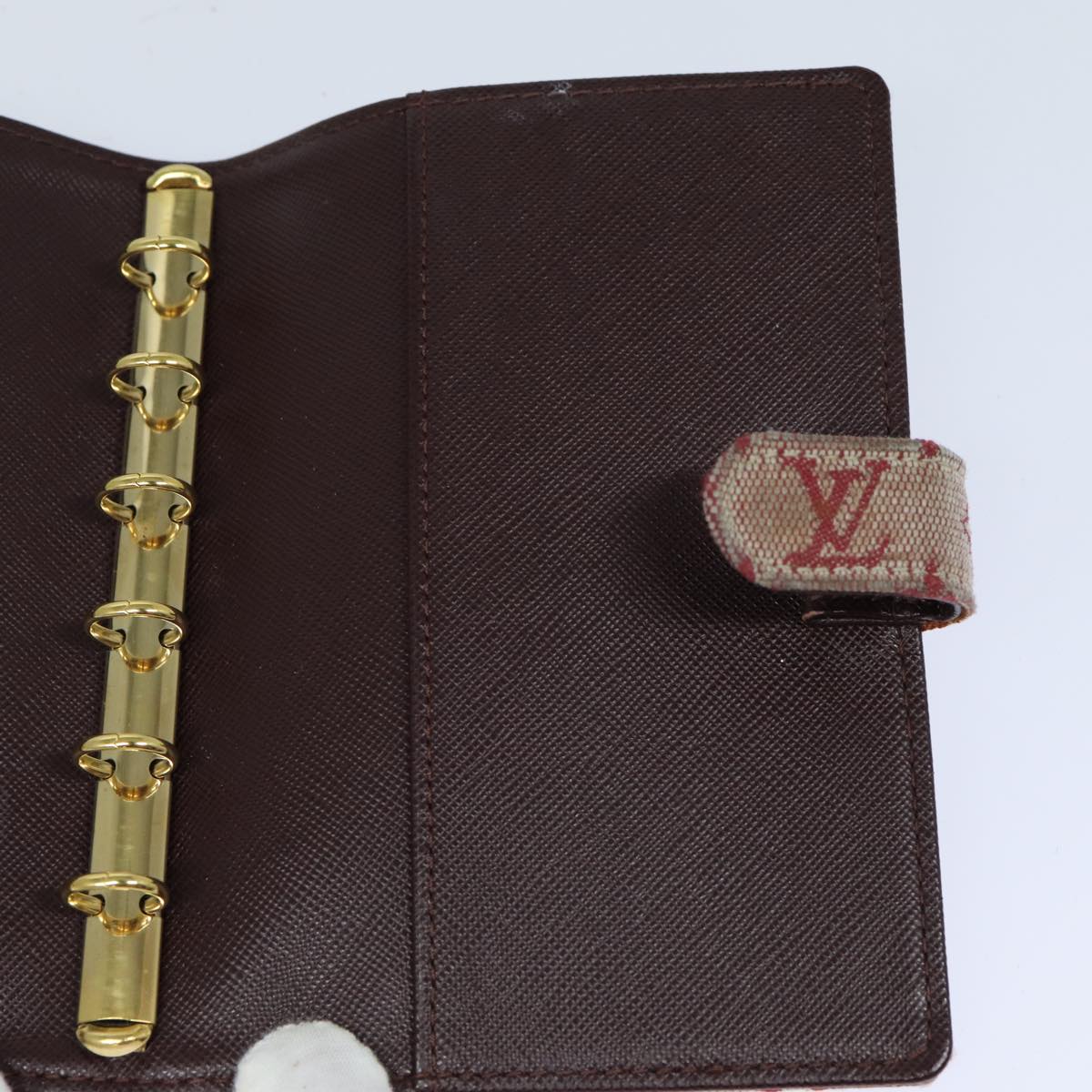 LOUIS VUITTON Monogram Mini Agenda PM Day Planner Cover Red R20912 LV 82855