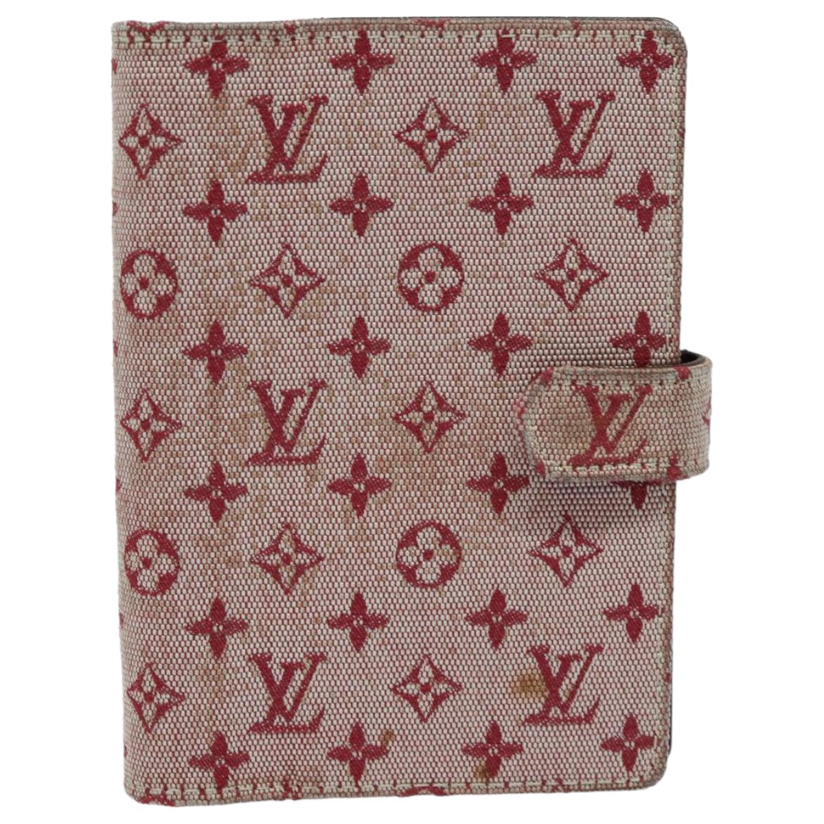 LOUIS VUITTON Monogram Mini Agenda PM Day Planner Cover Red R20912 LV 82855
