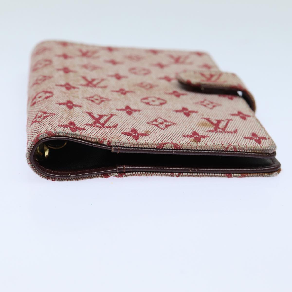 LOUIS VUITTON Monogram Mini Agenda PM Day Planner Cover Red R20912 LV 82855