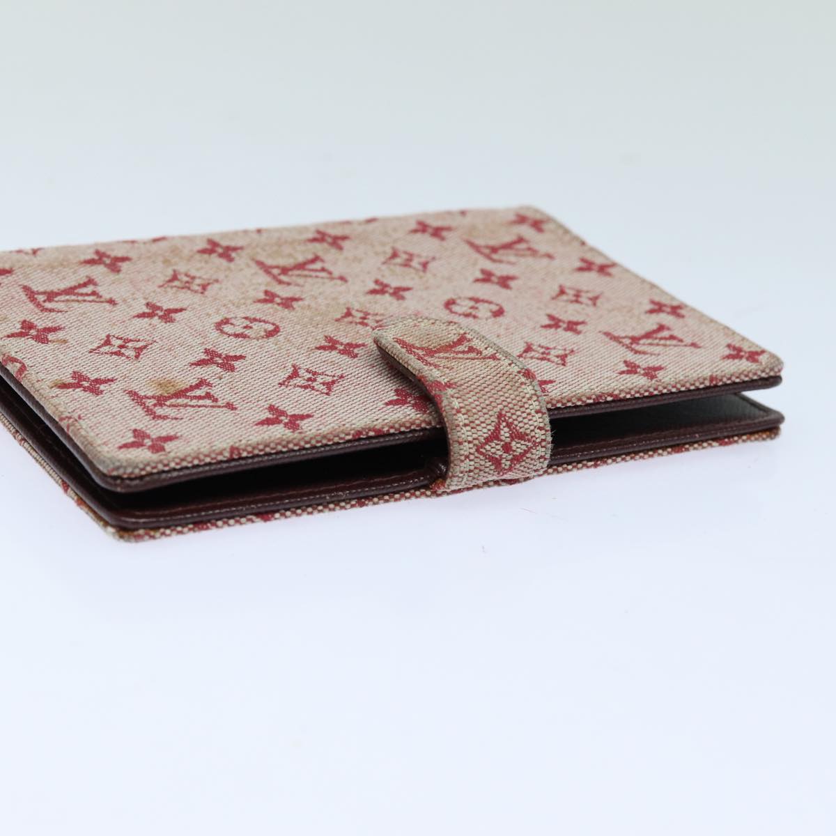 LOUIS VUITTON Monogram Mini Agenda PM Day Planner Cover Red R20912 LV 82855