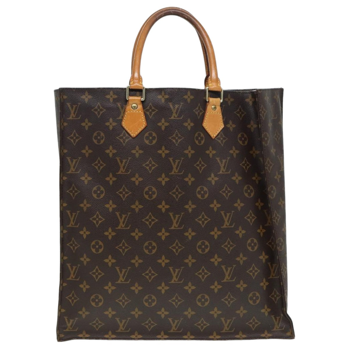 LOUIS VUITTON Monogram Sac Plat Hand Bag M51140 LV 82902