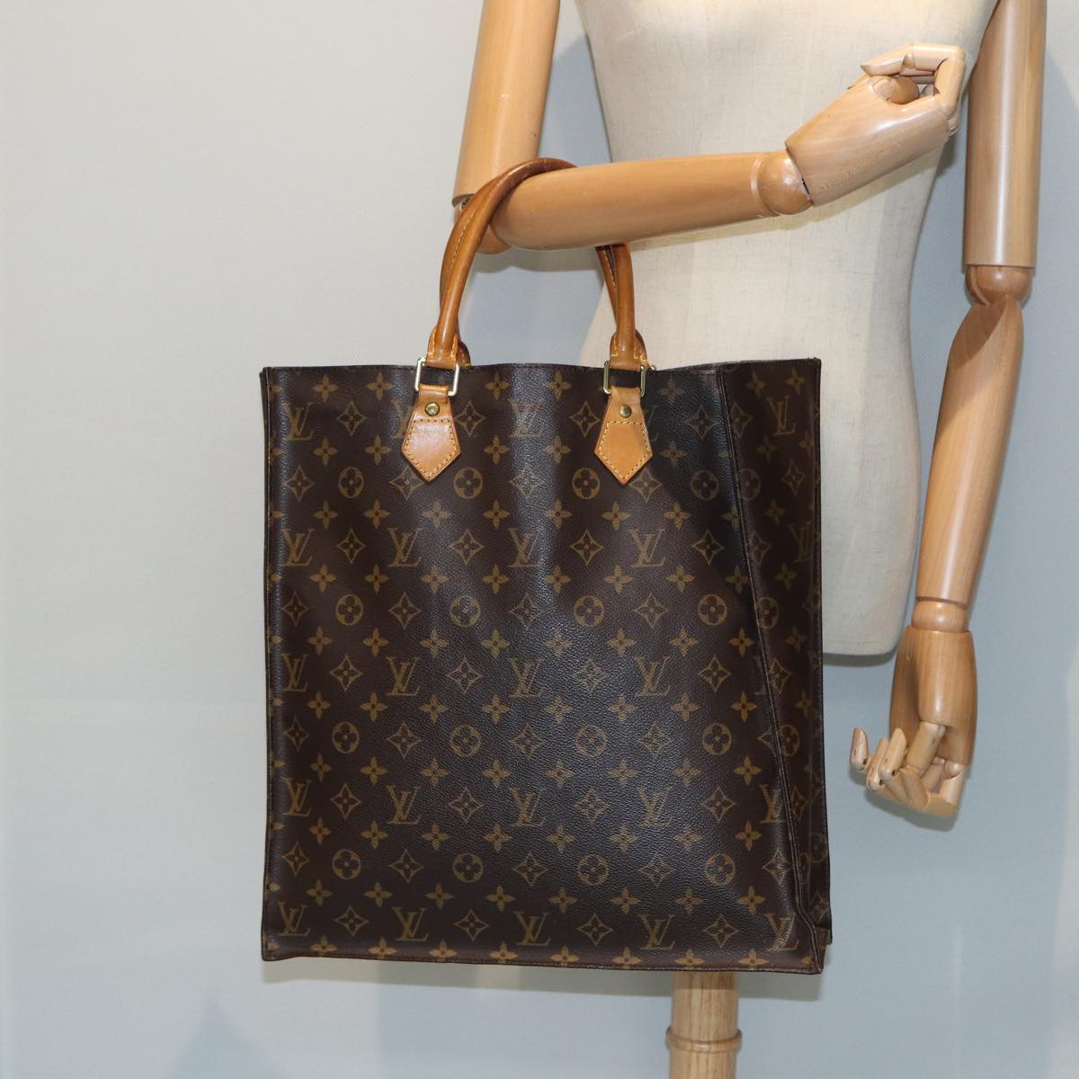 LOUIS VUITTON Monogram Sac Plat Hand Bag M51140 LV 82902