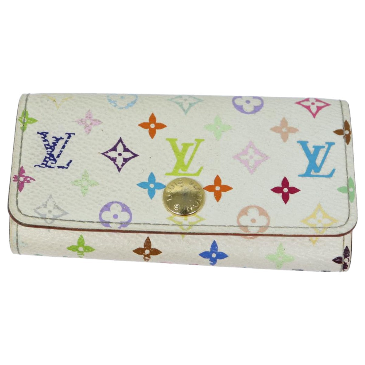 LOUIS VUITTON Monogram Multicolor Multi Cles 4 Keys Case White M60043 82906