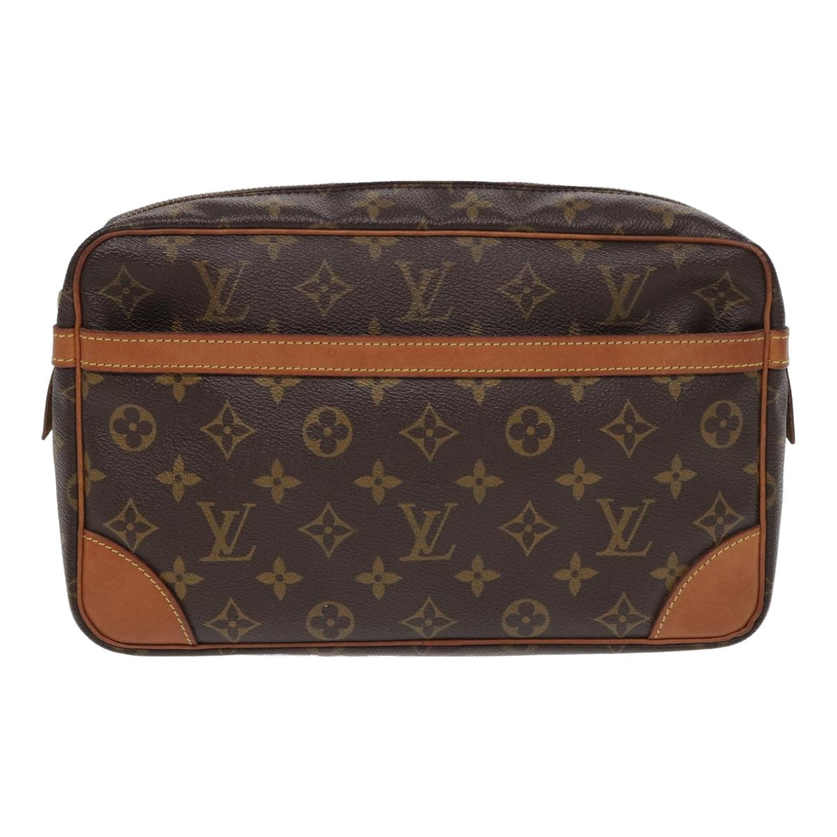 LOUIS VUITTON Monogram Compiegne 28 Clutch Bag M51845 LV 82921
