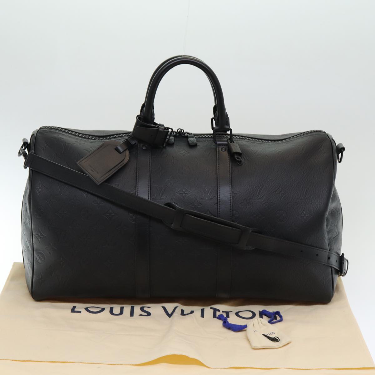 LOUIS VUITTON Shadow Keepall Bandouliere 50 Bag Black M44810 LV 82934SA
