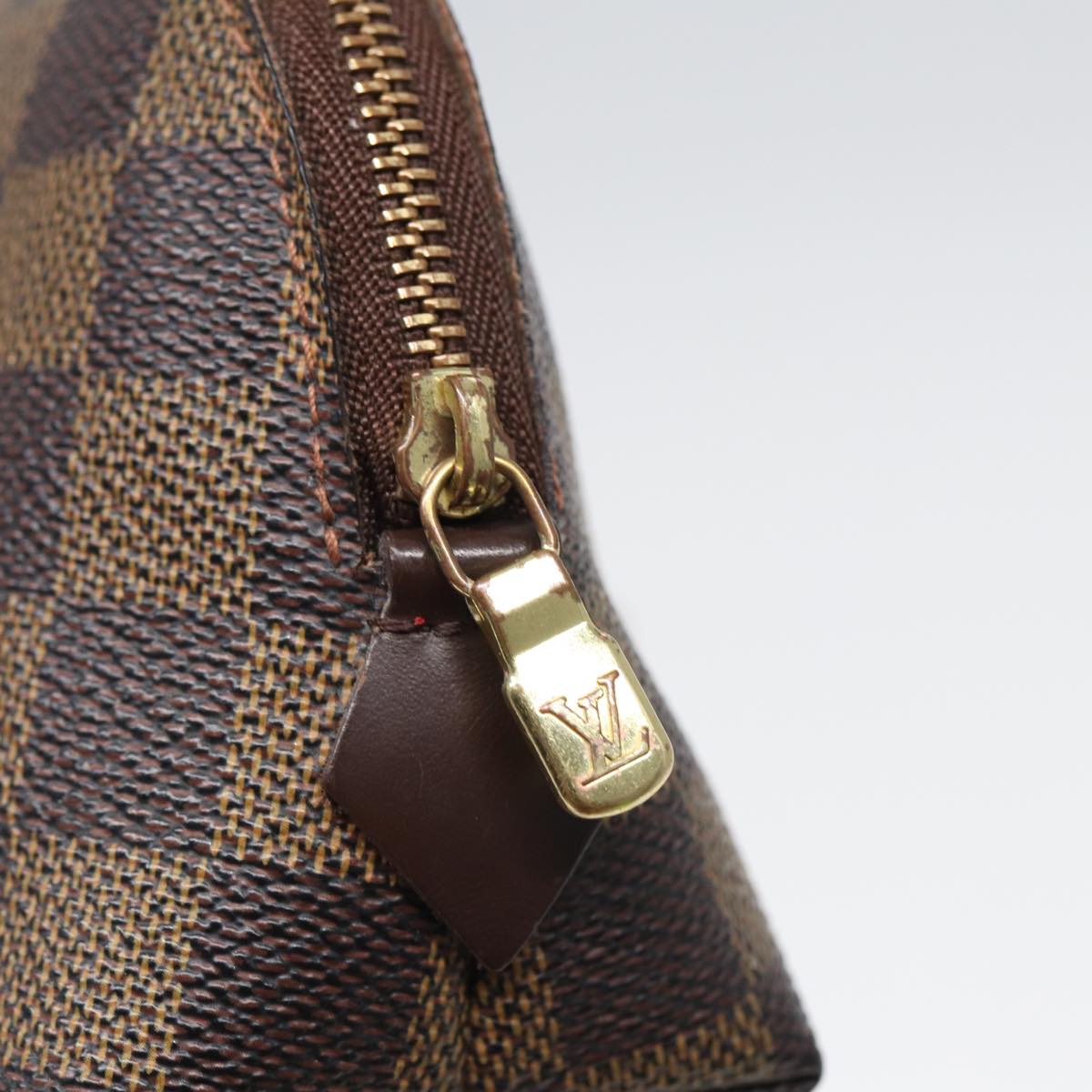 LOUIS VUITTON Damier Ebene Pochette Cosmetic PM Pouch N47516 LV 82977
