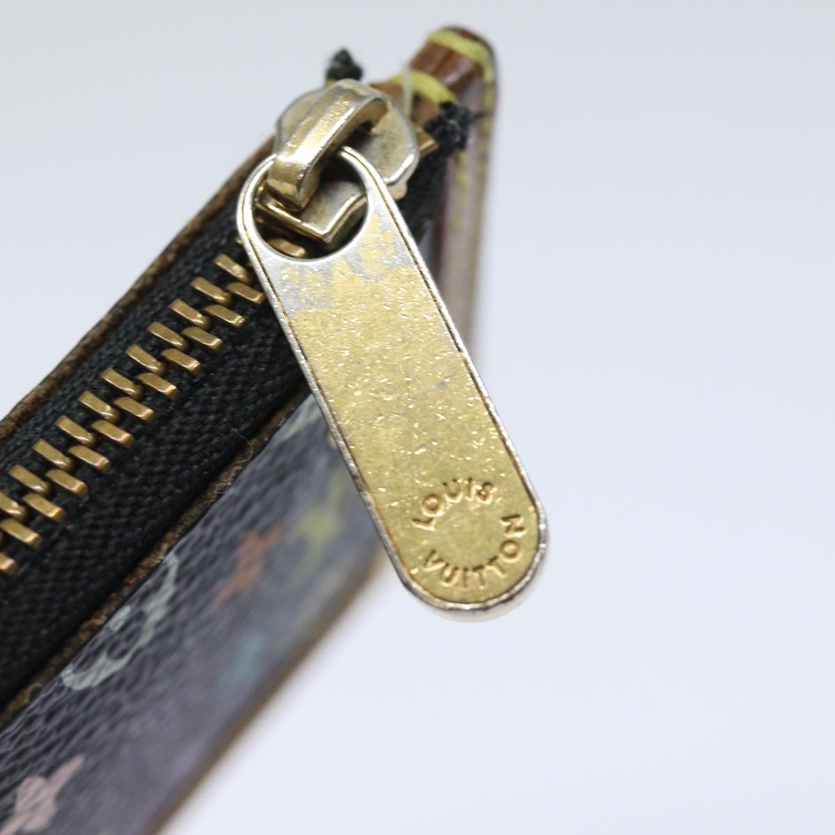 LOUIS VUITTON Monogram Multicolor Pochette Cles Purse Black M92654 82986
