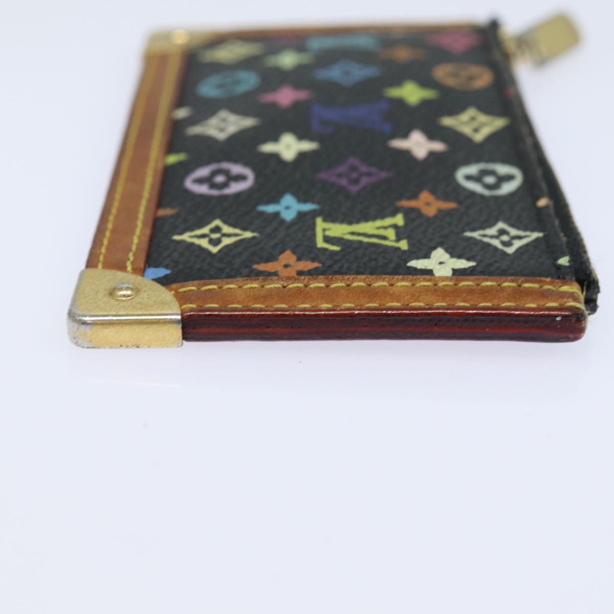 LOUIS VUITTON Monogram Multicolor Pochette Cles Purse Black M92654 82986