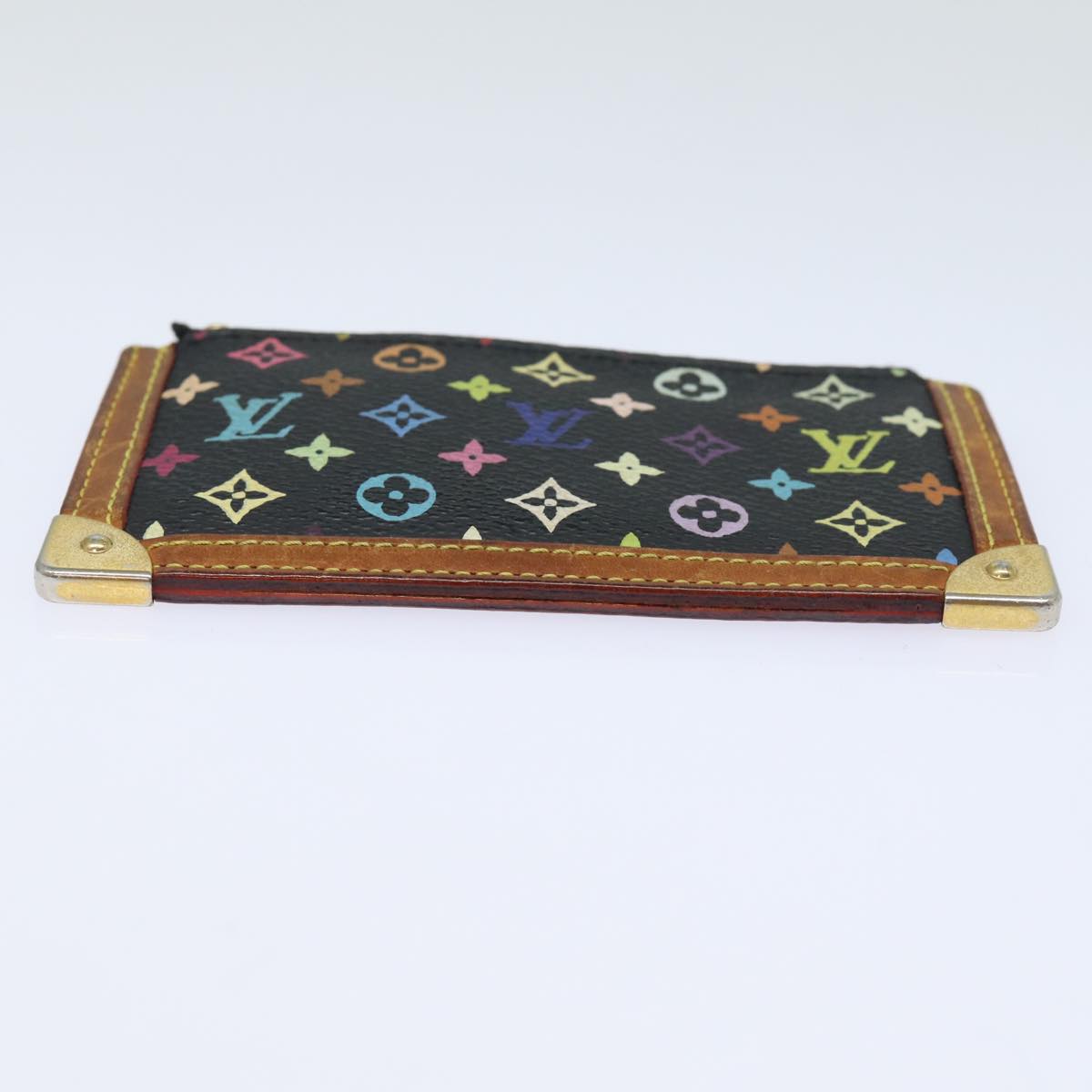 LOUIS VUITTON Monogram Multicolor Pochette Cles Purse Black M92654 82986