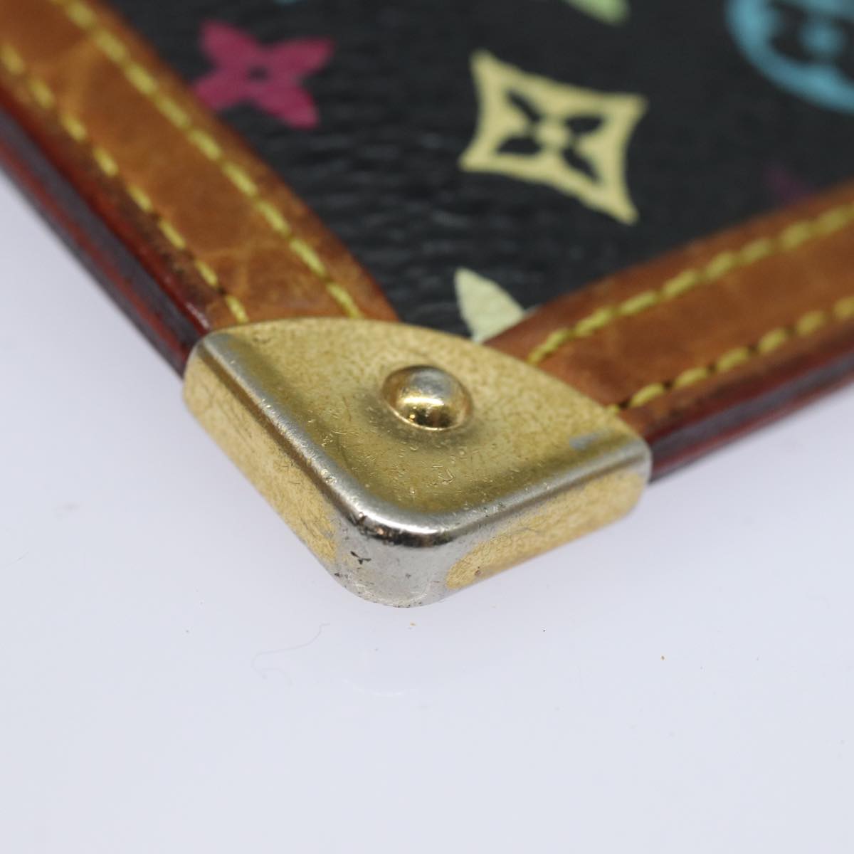 LOUIS VUITTON Monogram Multicolor Pochette Cles Purse Black M92654 82986