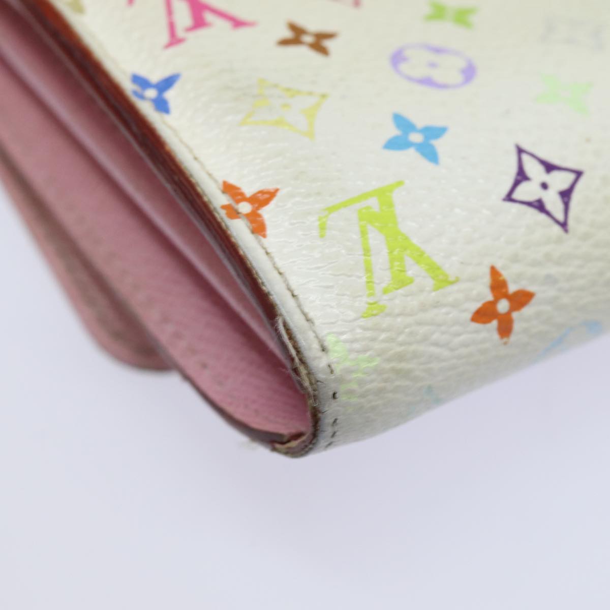 LOUIS VUITTON Multicolor Portefeuille Sara Nu Wallet White M60277 LV 82988
