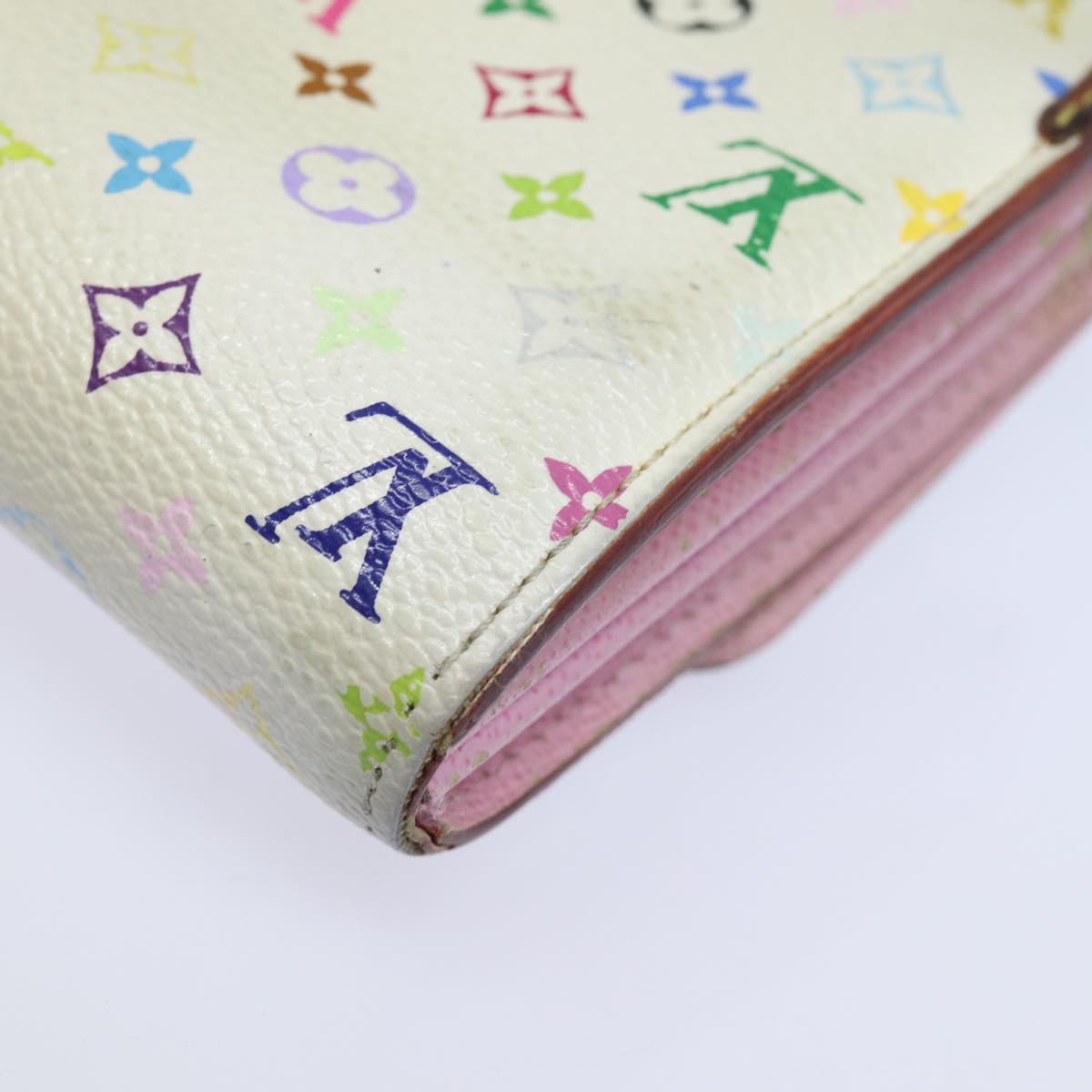 LOUIS VUITTON Multicolor Portefeuille Sara Nu Wallet White M60277 LV 82988