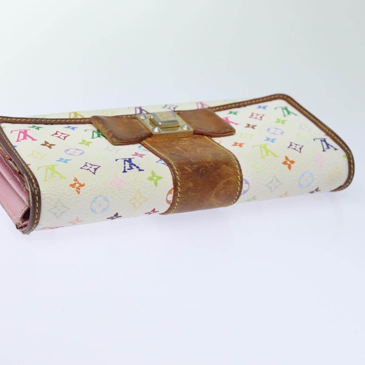 LOUIS VUITTON Multicolor Portefeuille Sara Nu Wallet White M60277 LV 82988