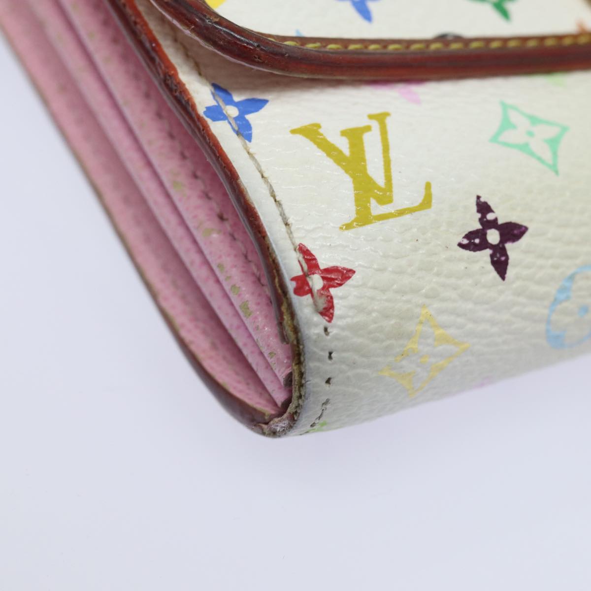 LOUIS VUITTON Multicolor Portefeuille Sara Nu Wallet White M60277 LV 82988