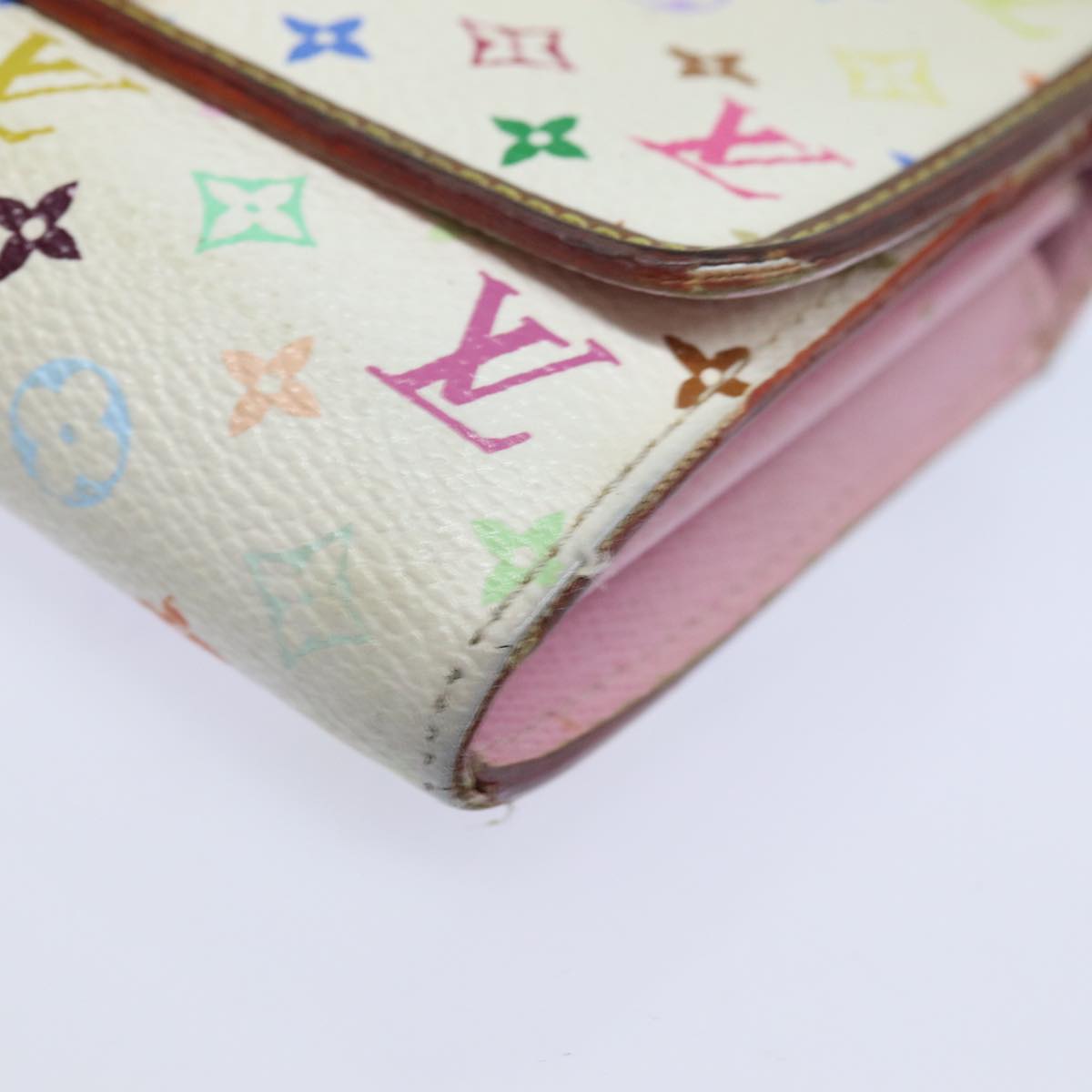 LOUIS VUITTON Multicolor Portefeuille Sara Nu Wallet White M60277 LV 82988