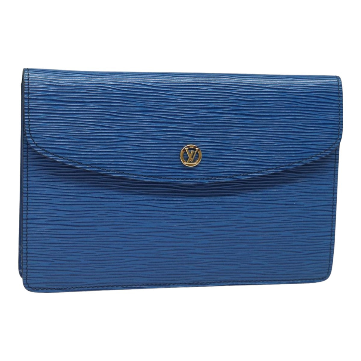 LOUIS VUITTON Epi Montaigne 23 Clutch Bag Blue M52665 LV 82998
