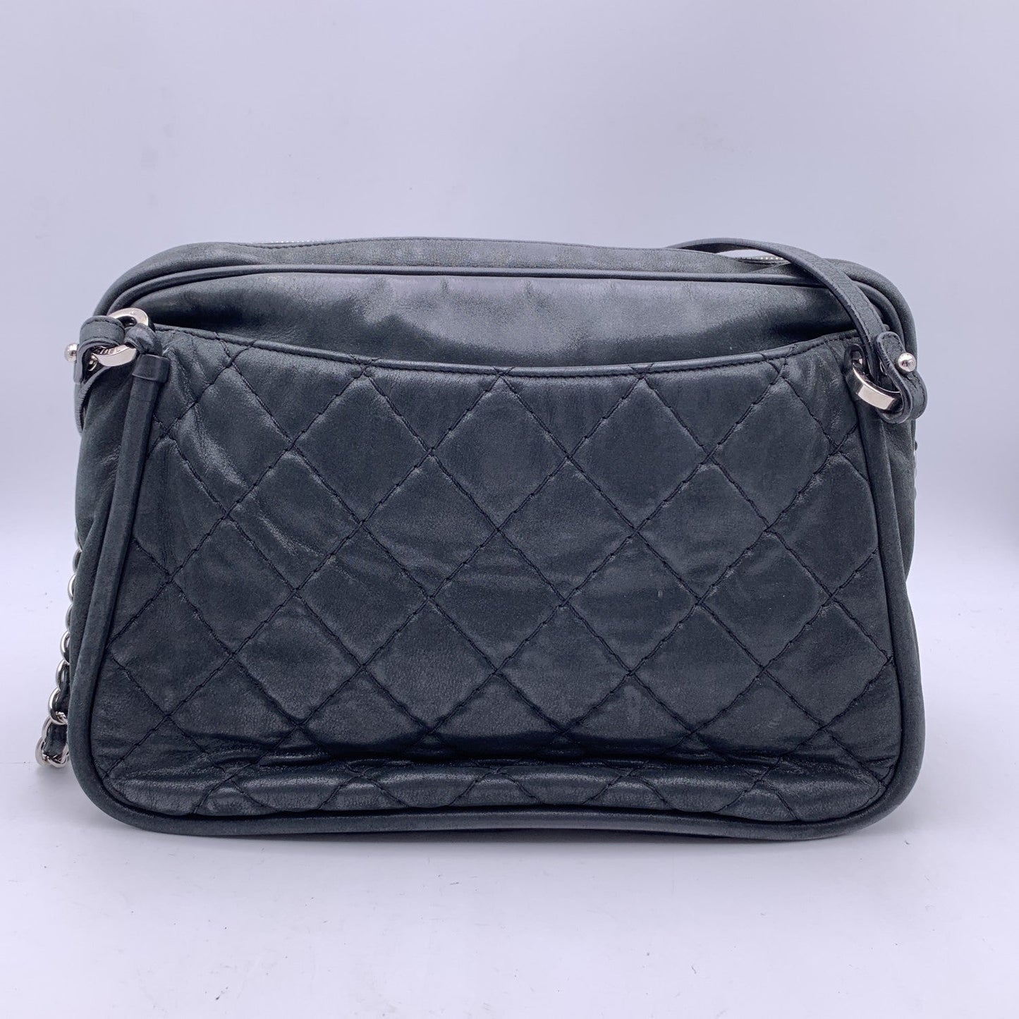 Luxury Chanel Black Quilted Leather Relax Cc Tote Camera Shoulder Bag